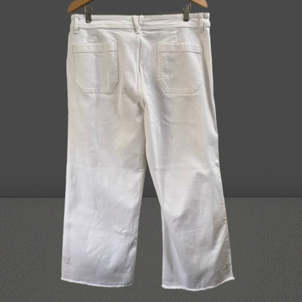 NEW Vineyard Vines Mariner High Rise Wide Leg Raw Hem Jeans White Size 32 - Picture 5 of 6